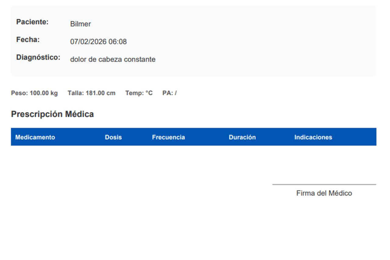Receta médica PDF profesional generada por Histora con logo del doctor y firma digital